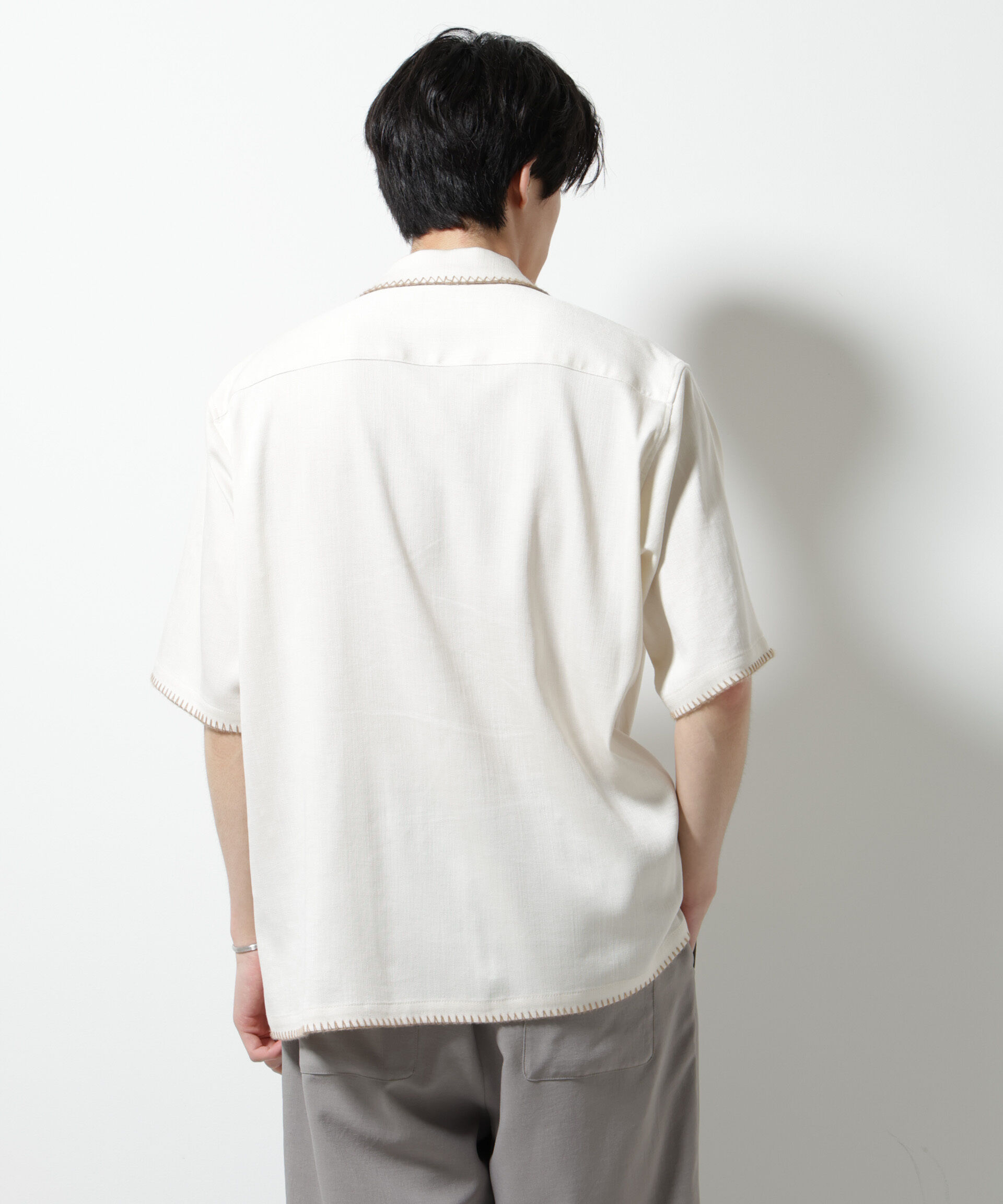 nano･universe「ハンドステッチリラックスシャツ 半袖」|シャツ・ブラウス|