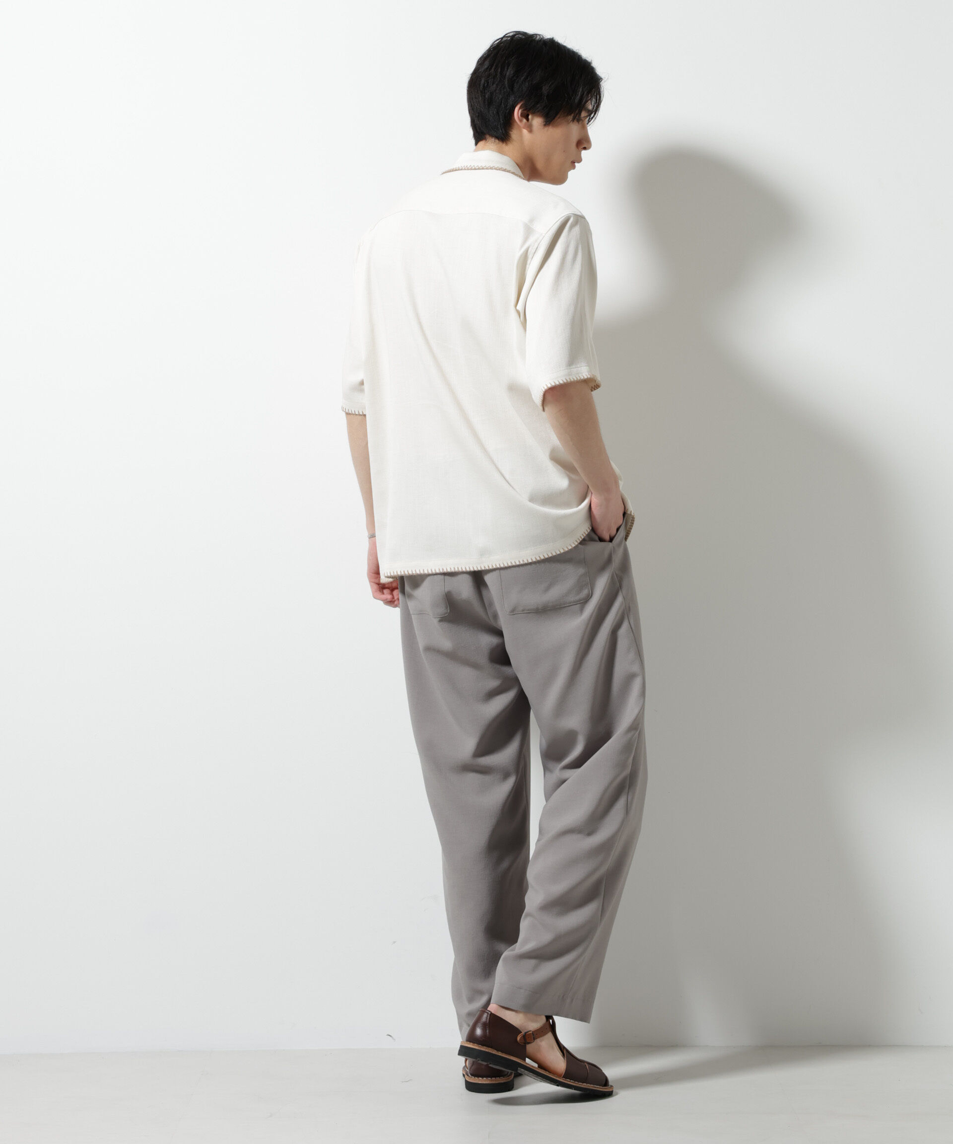 nano･universe「ハンドステッチリラックスシャツ 半袖」|シャツ・ブラウス|