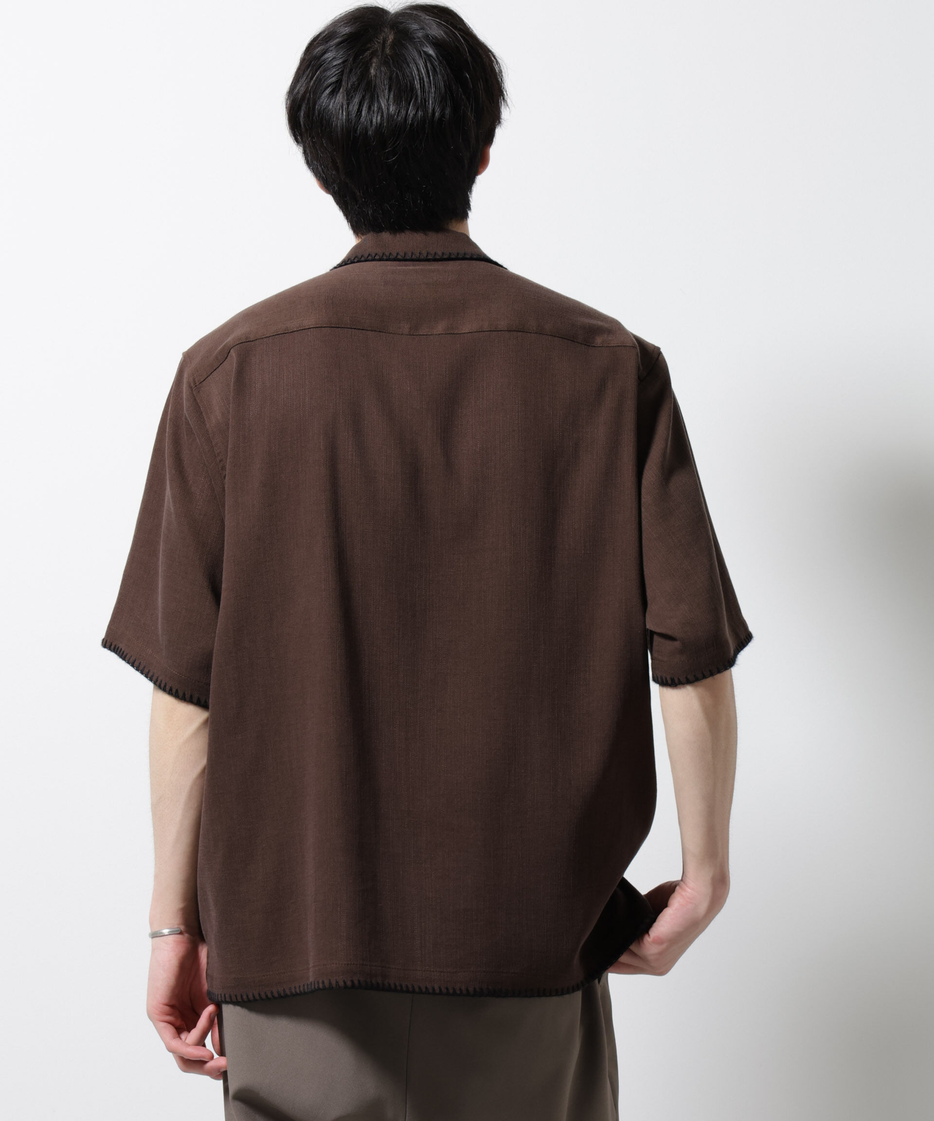 nano･universe「ハンドステッチリラックスシャツ 半袖」|シャツ・ブラウス|