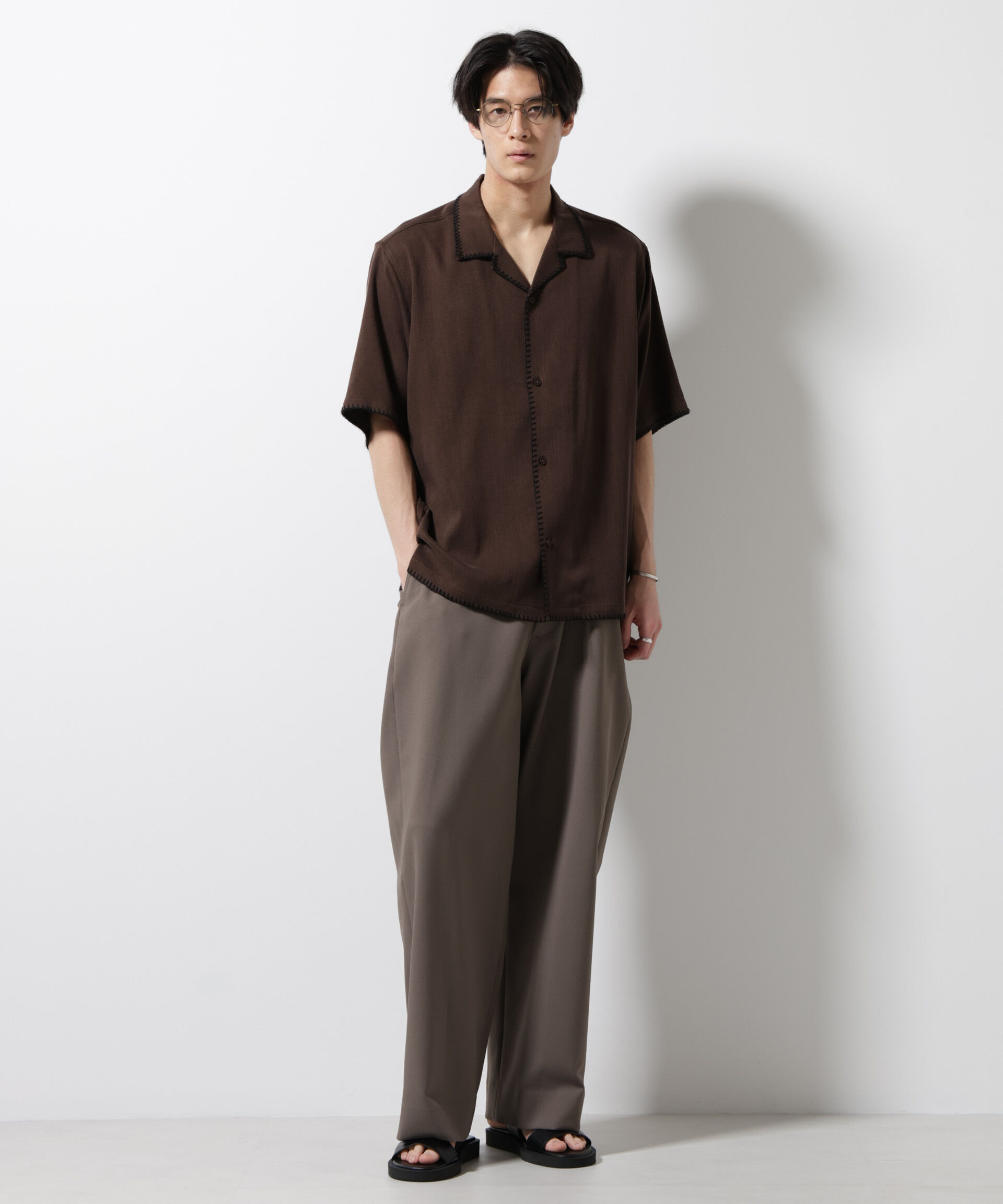 nano･universe「ハンドステッチリラックスシャツ 半袖」|シャツ・ブラウス|