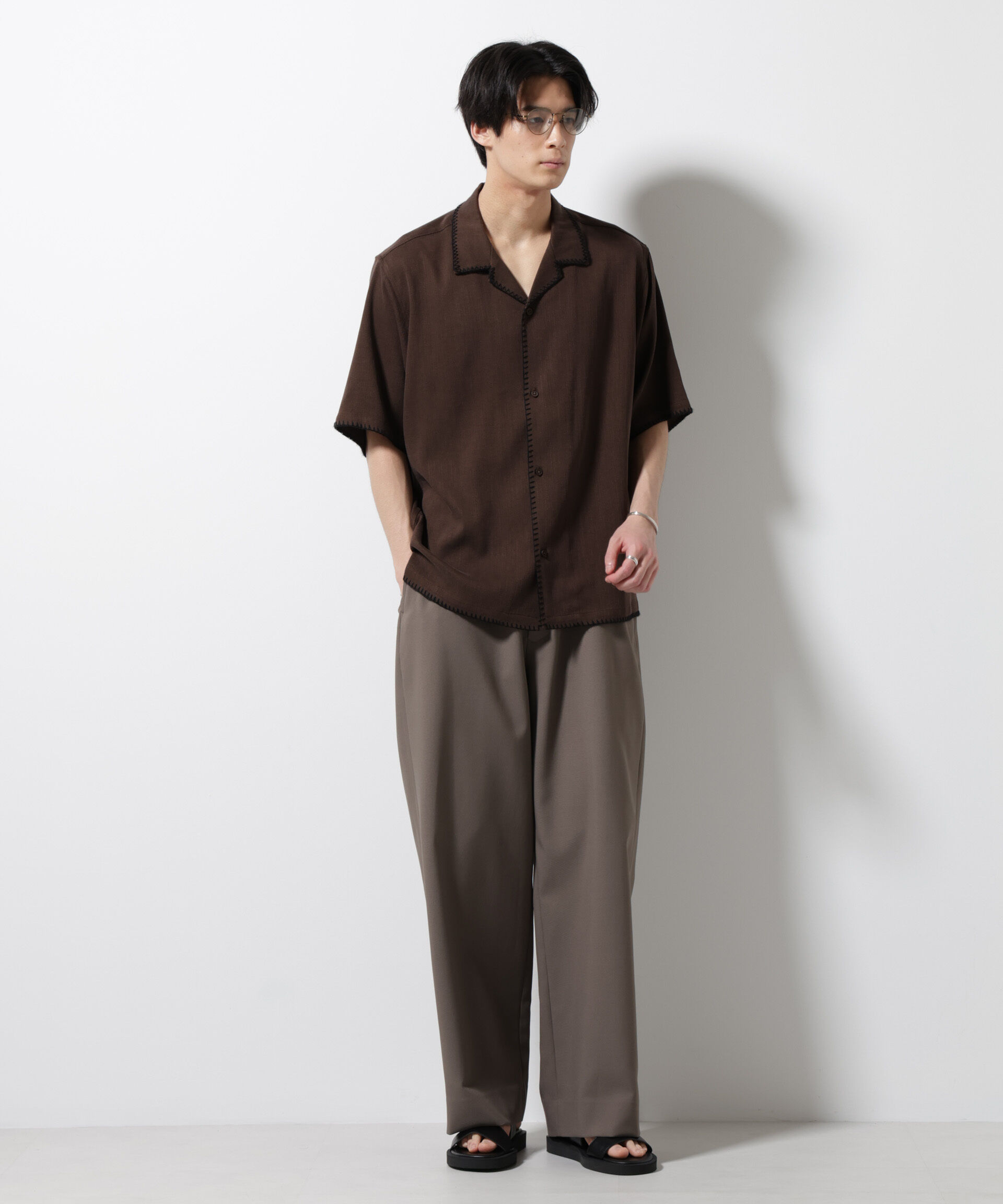 nano･universe「ハンドステッチリラックスシャツ 半袖」|シャツ・ブラウス|