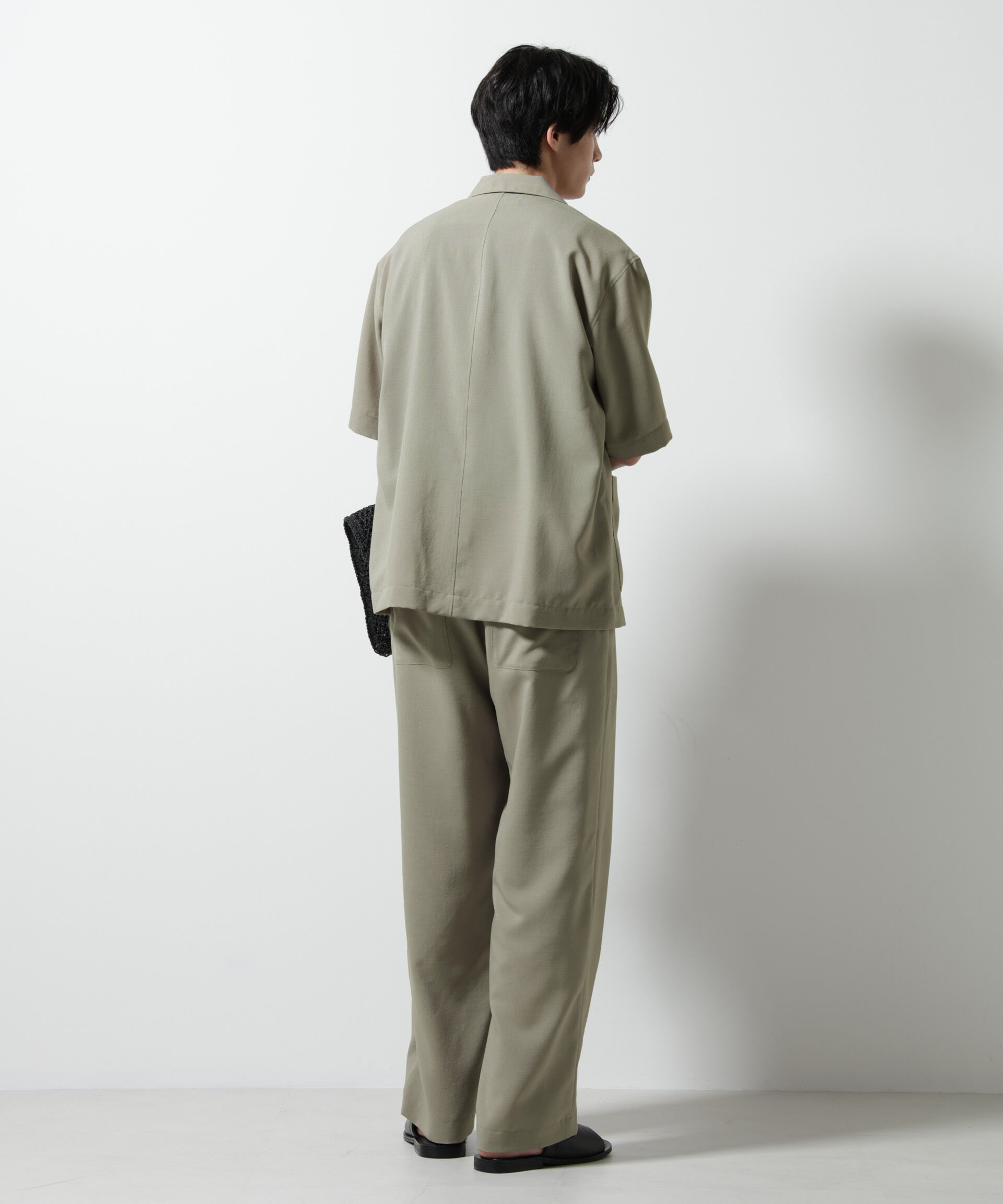 nano･universe「メランジドライイージーテーパードパンツ（セットアップ可）」|チノ|