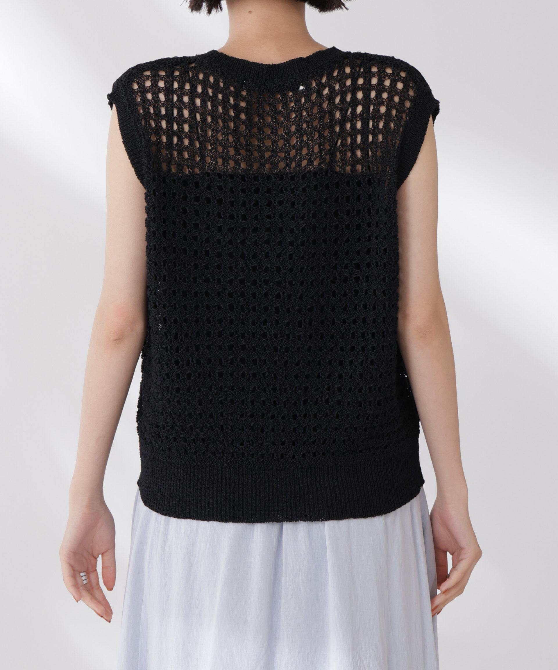 nano･universe「テープヤーンメッシュニットベスト」|ニット・セーター|