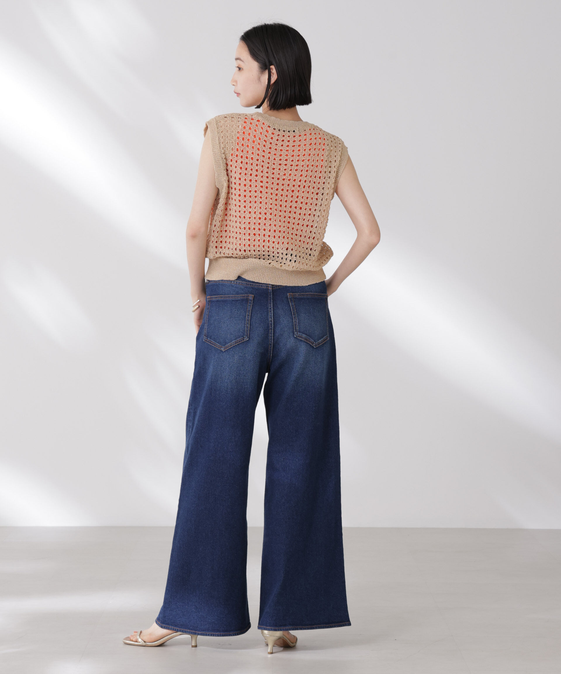 nano･universe「テープヤーンメッシュニットベスト」|ニット・セーター|