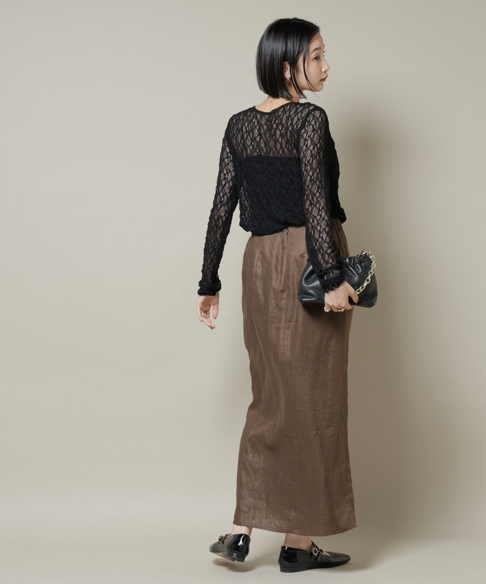 nano･universe「シアーレースロングスリーブトップス(セットアップ可)」|Tシャツ・カットソー|