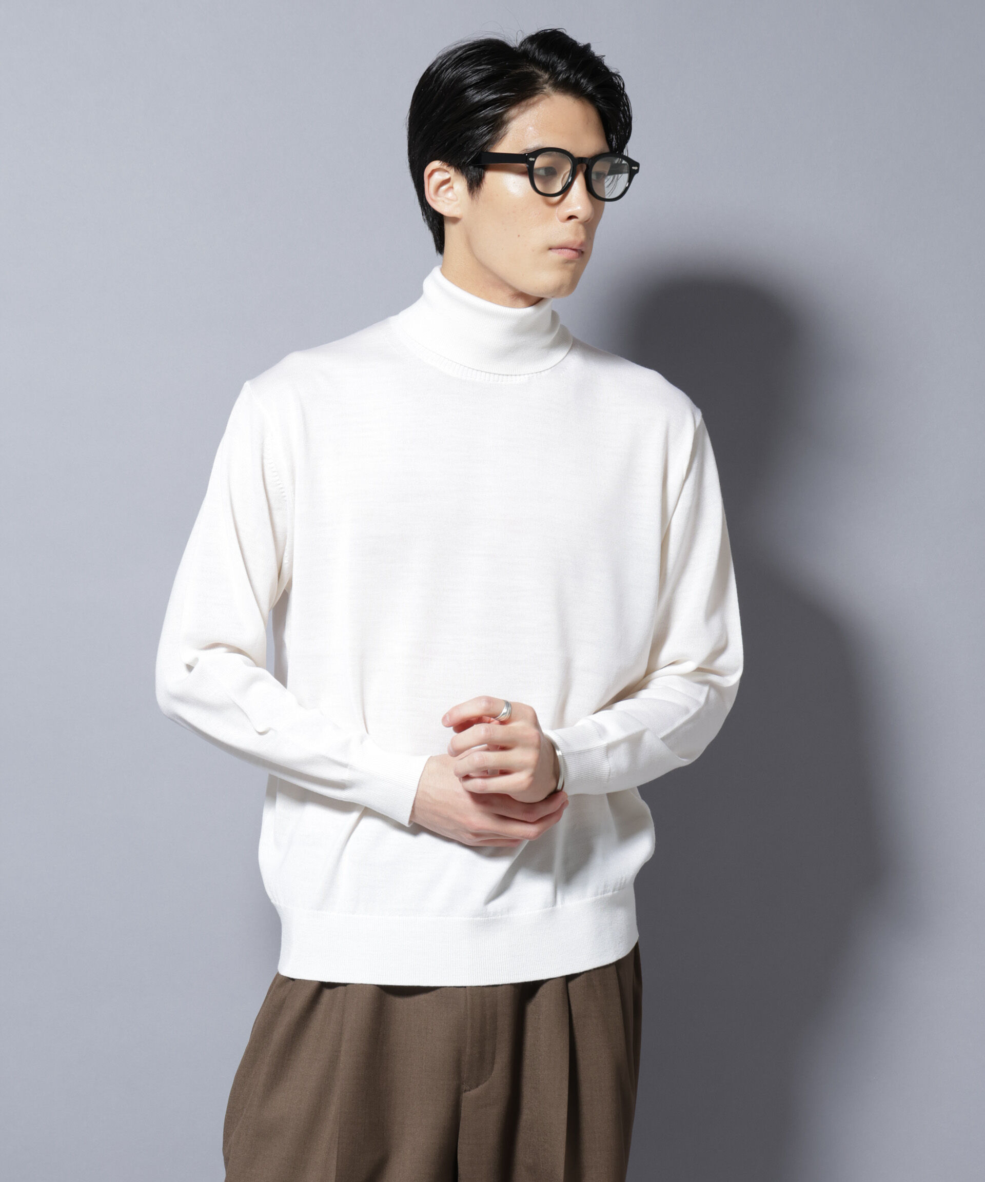 nano･universe「「毛玉レスニット」ファインゲージタートルネック」|ニット・セーター|