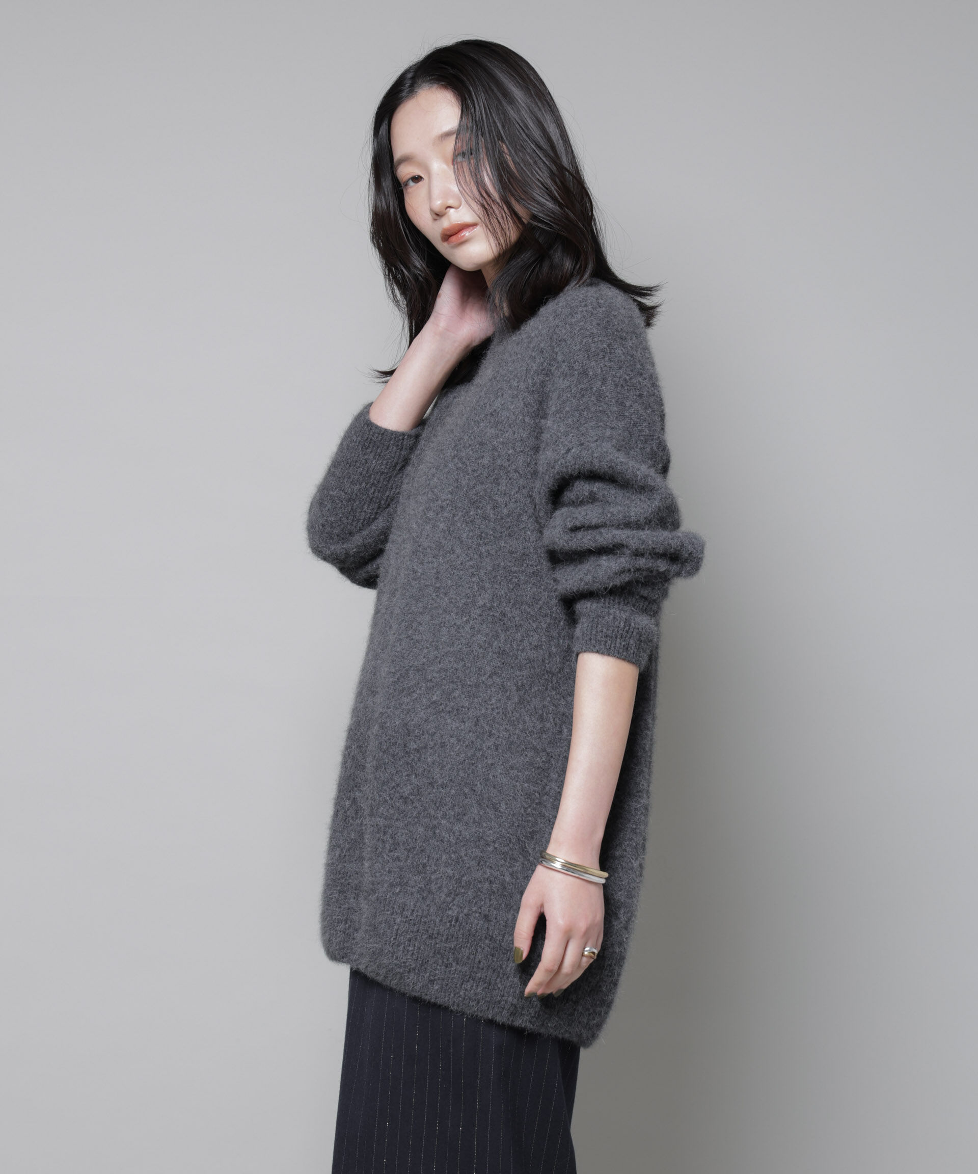 nano･universe「ウォッシャブルフォックスクルーワイドニットプルオーバー」|ニット・セーター|