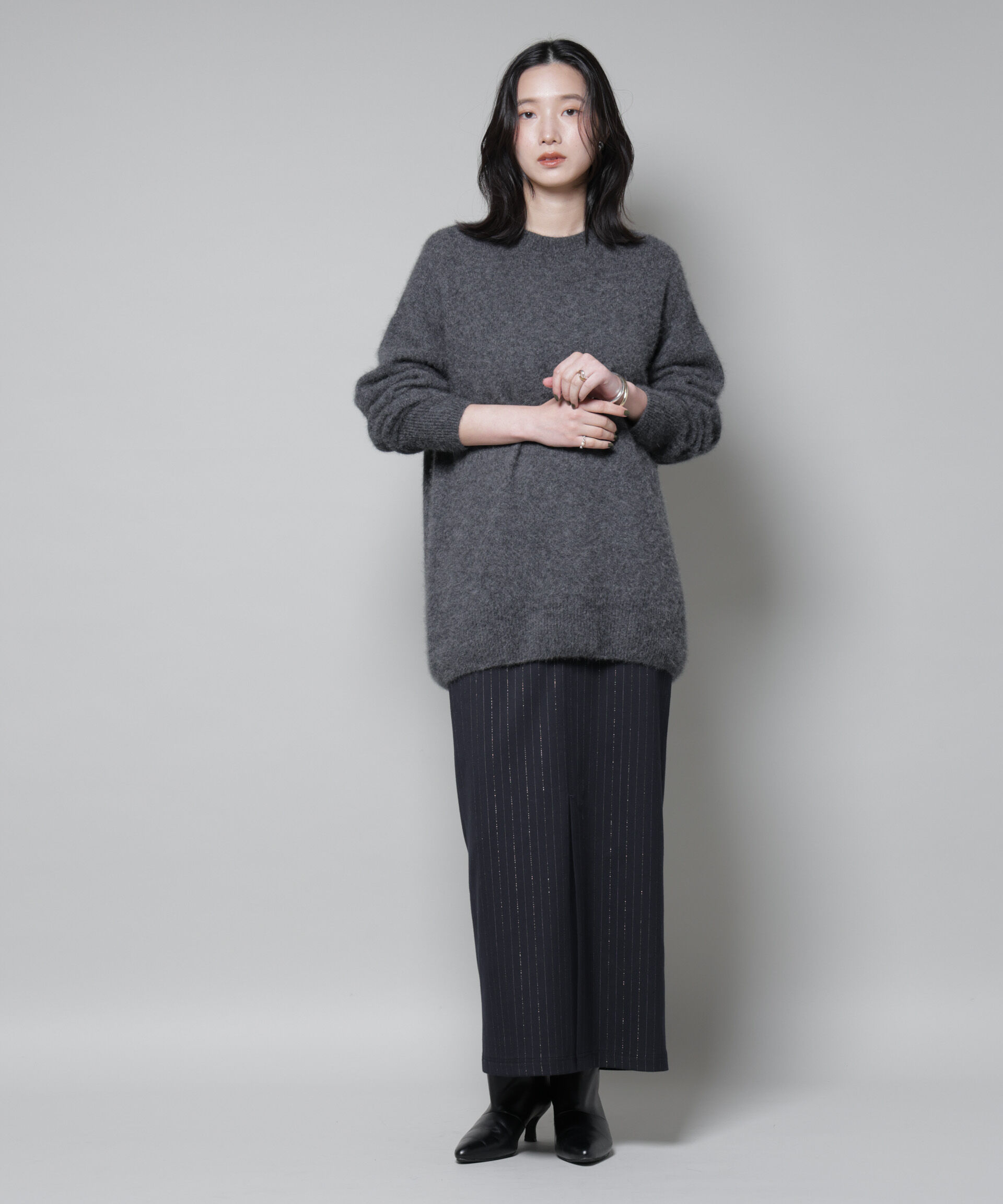 nano･universe「ウォッシャブルフォックスクルーワイドニットプルオーバー」|ニット・セーター|