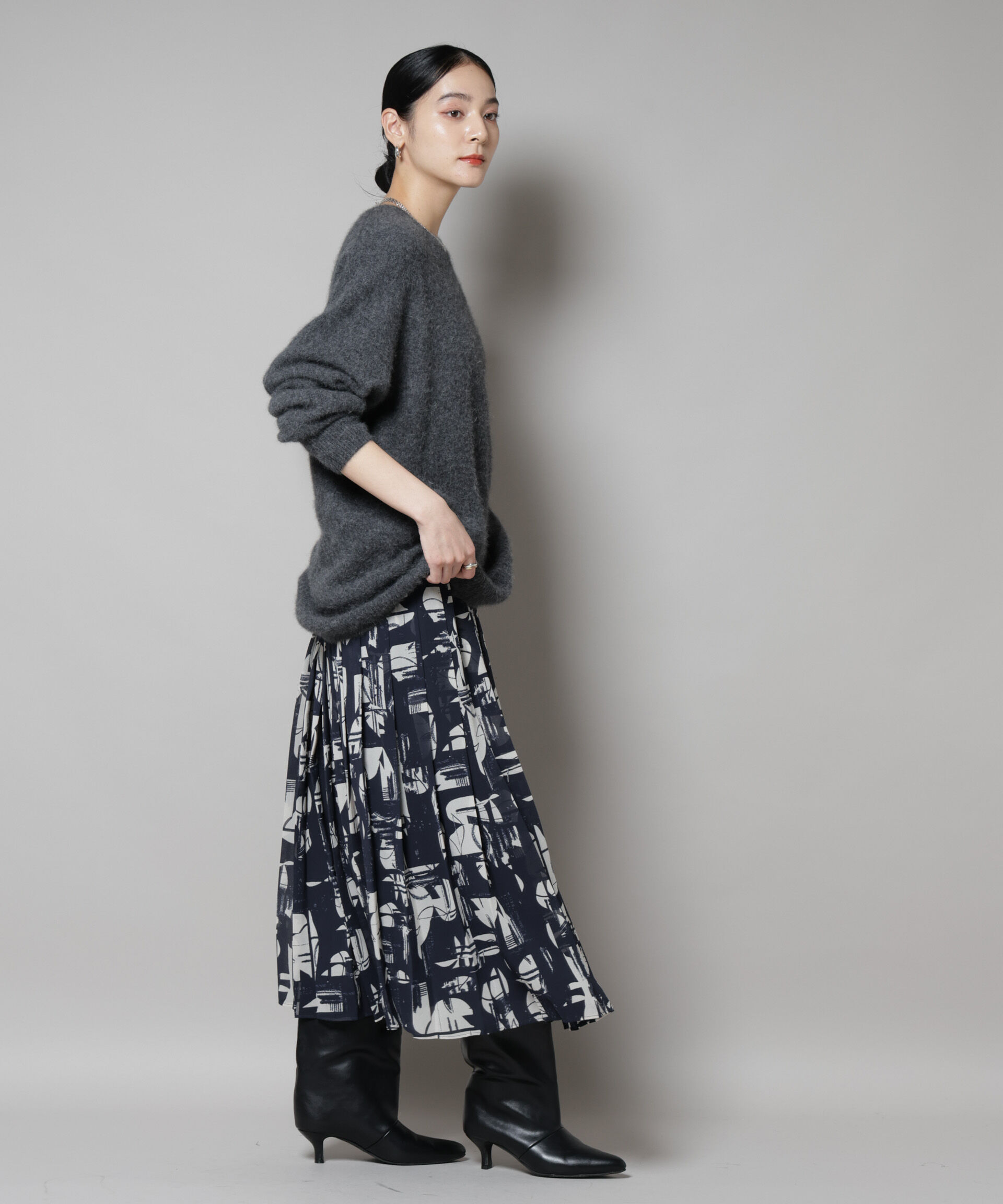 nano･universe「ウォッシャブルフォックスクルーワイドニットプルオーバー」|ニット・セーター|