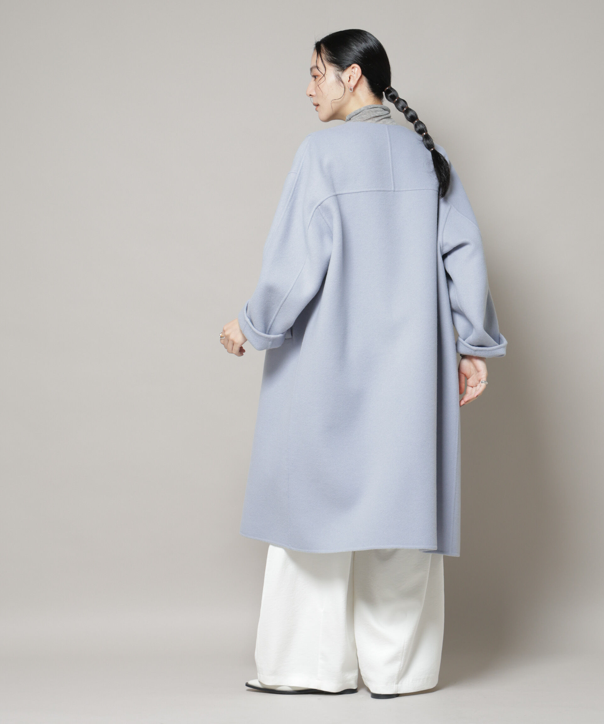 nano･universe「SUPER110blend リバーノーカラーロングコート」|その他|