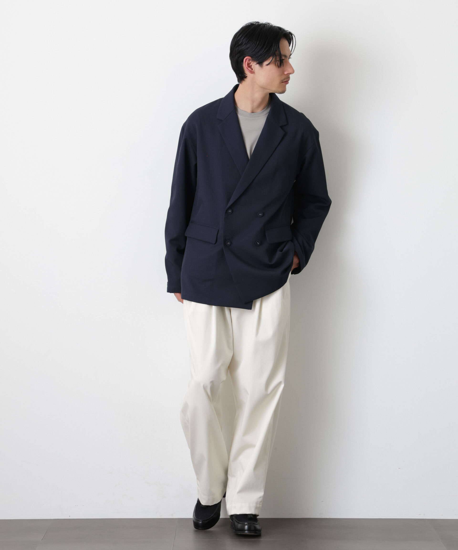 nano･universe「ドレープダブルジャケット」|テーラードジャケット|