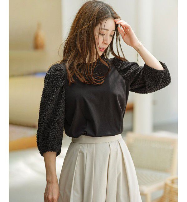 組曲「シャーリングシフォン袖 トップス」|Tシャツ・カットソー|