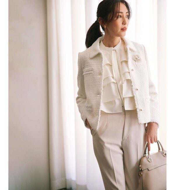 組曲「【KUMIKYOKU NAVY】コンフォータブルドレープ フリルブラウス」|シャツ・ブラウス|