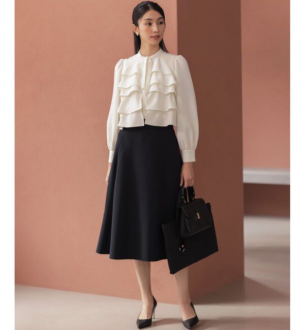 組曲「【KUMIKYOKU NAVY】コンフォータブルドレープ フリルブラウス」|シャツ・ブラウス|