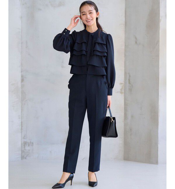 組曲「【KUMIKYOKU NAVY】コンフォータブルドレープ フリルブラウス」|シャツ・ブラウス|