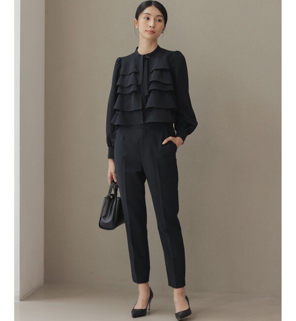 組曲「【KUMIKYOKU NAVY】コンフォータブルドレープ フリルブラウス」|シャツ・ブラウス|