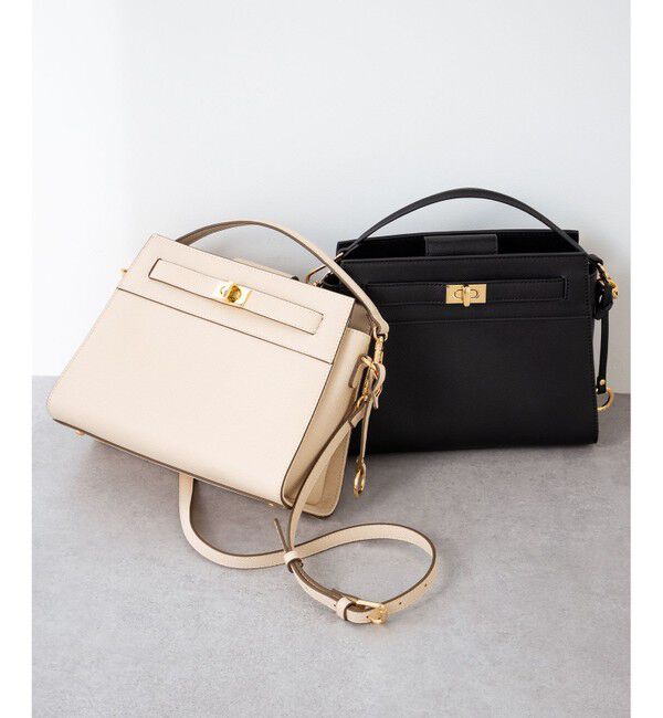 組曲「ベルトデザインスクエアショルダーバッグ」|ショルダー・メッセンジャー|アイボリー系