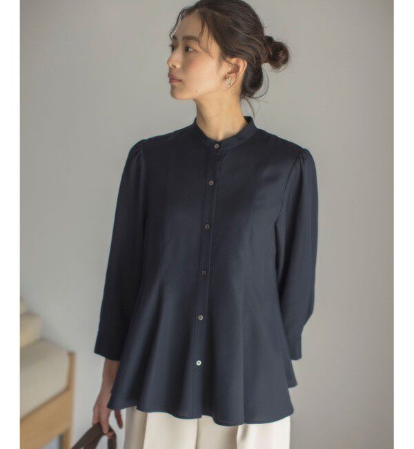 組曲「リヨセルシャーティングペプラム ブラウス」|シャツ・ブラウス|ネイビー系