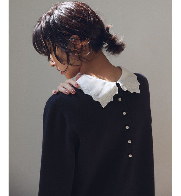 組曲「レースライク襟付きニットワンピース」|ワンピース|