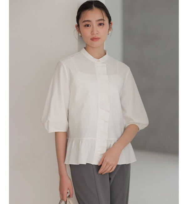 組曲「【WEB限定】ツイルジャージーフリル カットソー」|Tシャツ・カットソー|