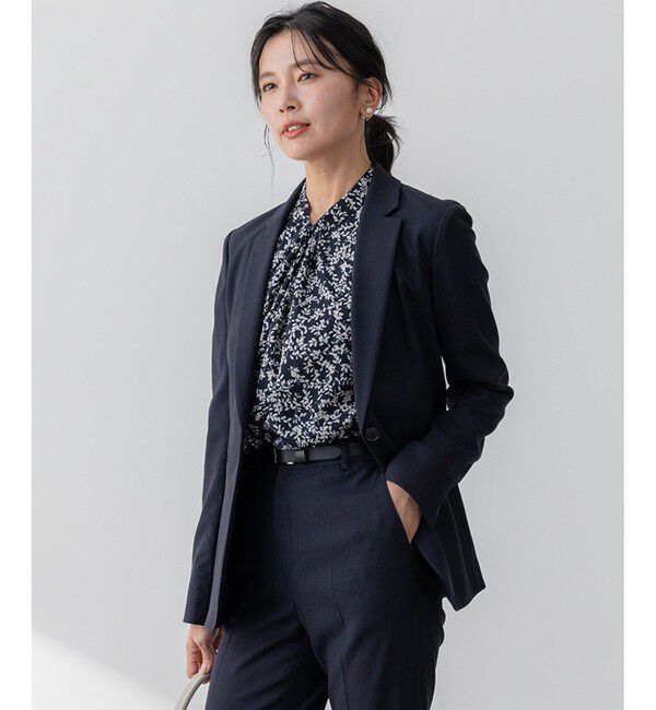 23区「【セットアップ対応/防シワ性/洗える】アイアスマットストレッチ テーラード ジャケット」|テーラードジャケット|ネイビー系