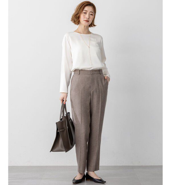 23区「【洗える】サテン ロングスリーブ Tシャツ」|Tシャツ・カットソー|