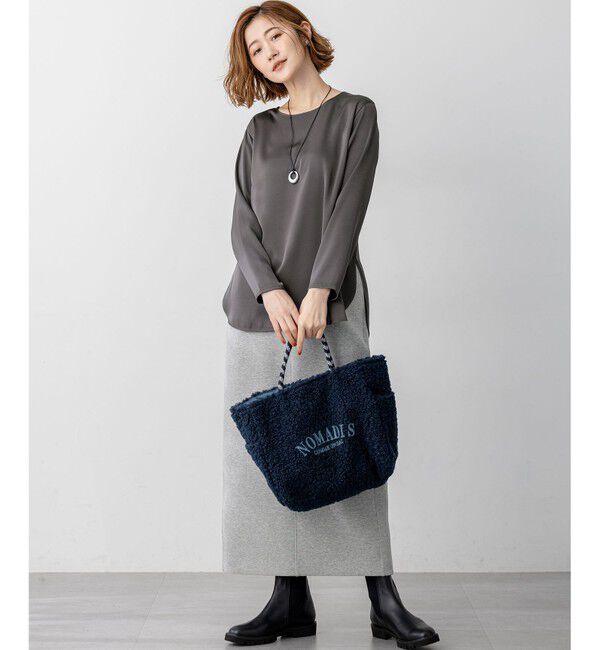 23区「【洗える】サテン ロングスリーブ Tシャツ」|Tシャツ・カットソー|