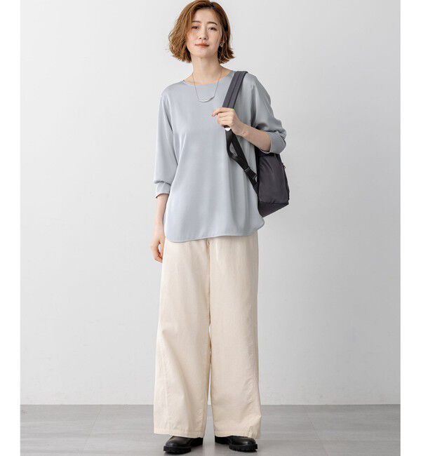 23区「【洗える】サテン ロングスリーブ Tシャツ」|Tシャツ・カットソー|