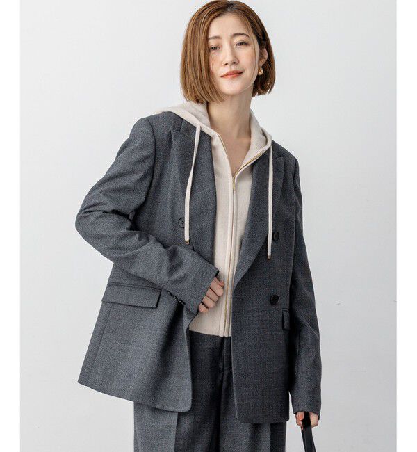 23区「【セットアップ対応】TWサキソニー ダブル ジャケット」|テーラードジャケット|グレー系