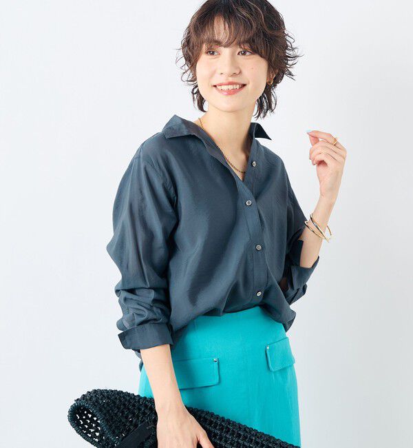 NOLLEY'S sophi「《セットアップ対応》シアーローン２WAYシャツ」|シャツ・ブラウス|