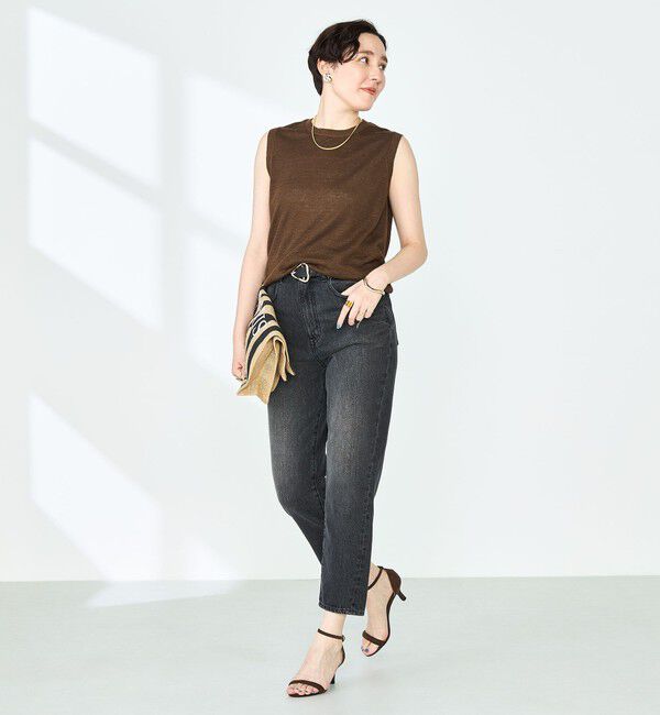 NOLLEY'S「《アンサンブル対応》《手洗い可能》フレンチリネンノースリーブプルオーバーニット」|ニット・セーター|