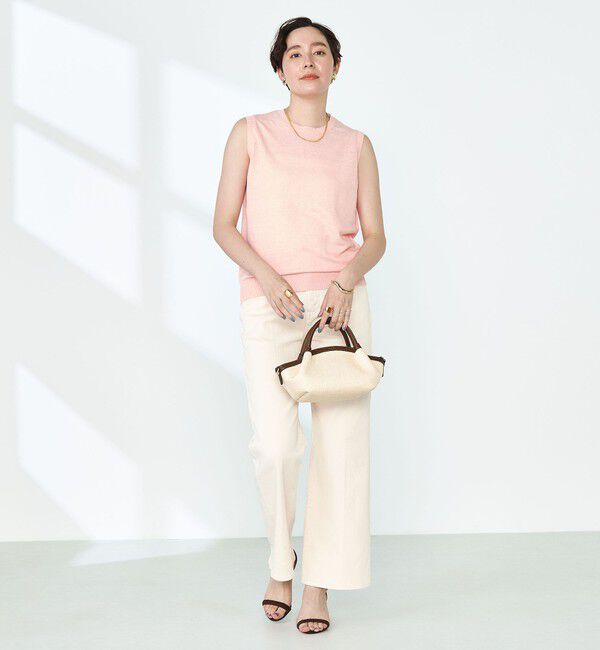 NOLLEY'S「《アンサンブル対応》《手洗い可能》フレンチリネンノースリーブプルオーバーニット」|ニット・セーター|