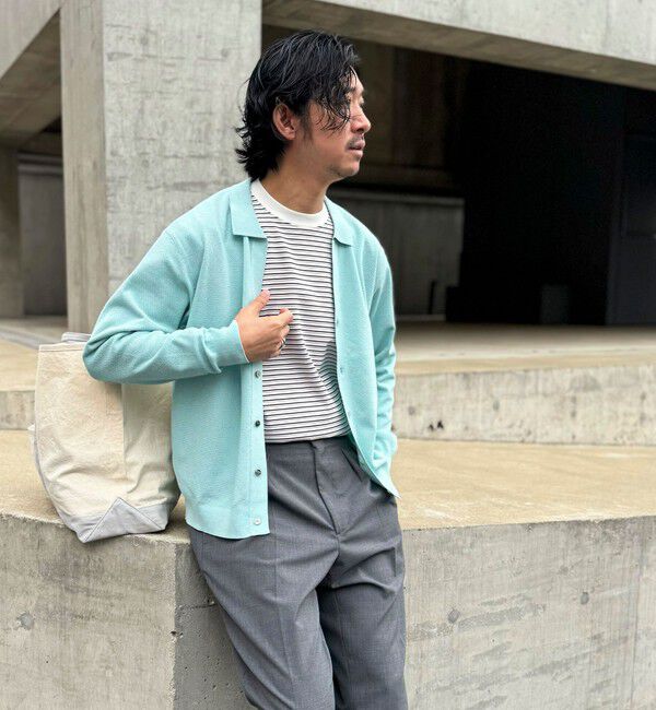 NOLLEY'S goodman「《SERIYA Cotton》吸湿カノコ襟付きカーディガン 26SS」|カーディガン|