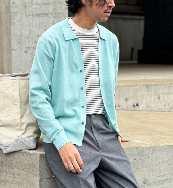 NOLLEY'S goodman「《SERIYA Cotton》吸湿カノコ襟付きカーディガン 26SS」|カーディガン|