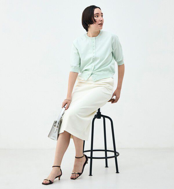 NOLLEY'S「《手洗い可能》コットンテックス6分袖カーディガン」|カーディガン|