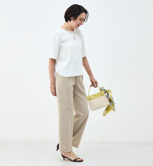 NOLLEY'S sophi「《セットアップ対応》ウォッシャブルブリーザブルシャンブレーセミワイドパンツ」|その他|