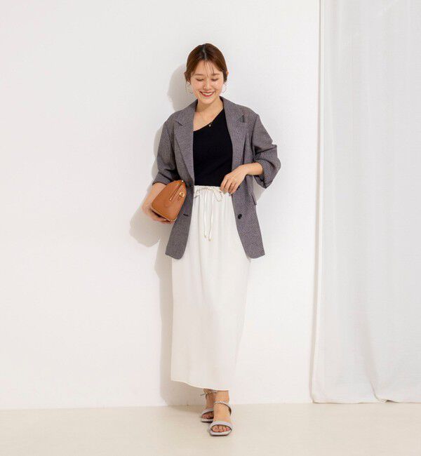 NOLLEY'S「ウォッシャブルハイスペックサテンロングスカート」|フレア|