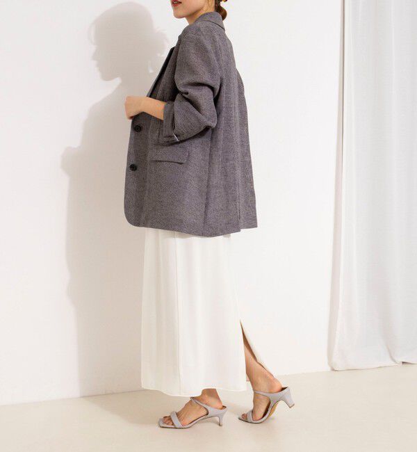 NOLLEY'S「ウォッシャブルハイスペックサテンロングスカート」|フレア|