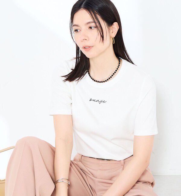NOLLEY'S sophi「《手洗い可能》W&Wベイシック丈ロゴTシャツ」|Tシャツ・カットソー|ホワイト系2