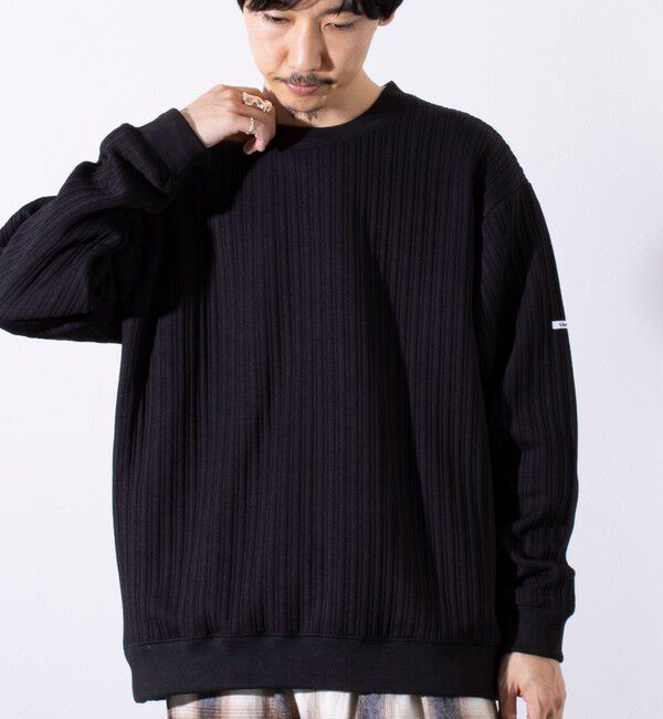 GLOSTER「【GLOSTER/グロスター】 ストライプ キルティング スウェット プルオーバー」|スウェット・ジャージ|