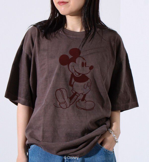 GLOSTER「【GOOD ROCK SPEED】MICKEY / フロッキープリントTシャツ」|Tシャツ・カットソー|