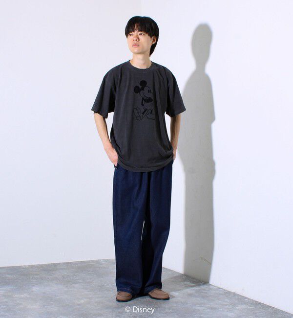 GLOSTER「【GOOD ROCK SPEED】MICKEY / フロッキープリントTシャツ」|Tシャツ・カットソー|