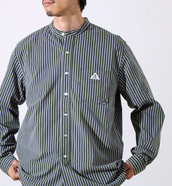 GLOSTER「【GEVACO/ゲバコ】起毛バンドカラーシャツ」|シャツ・ブラウス|グリーン系その他