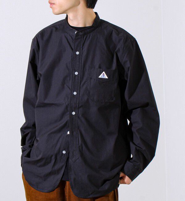 GLOSTER「【GEVACO/ゲバコ】起毛バンドカラーシャツ」|シャツ・ブラウス|ブラック