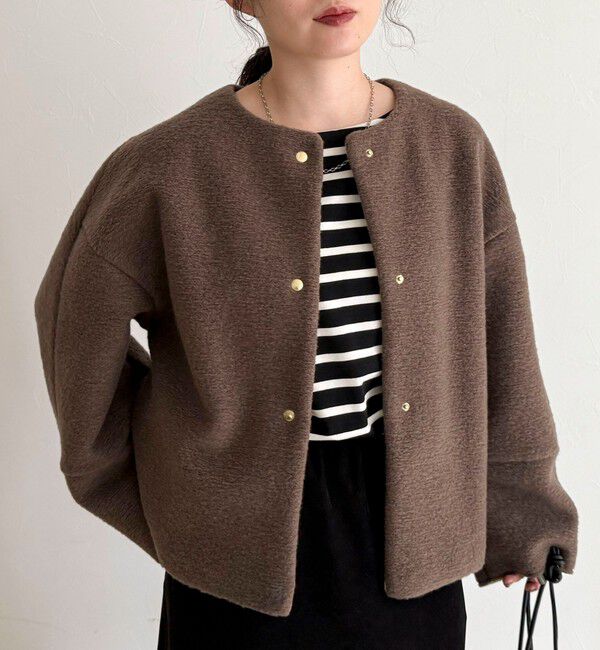 fredy emue「イタリアンエアリーノーカラーブルゾン」|ブルゾン・スタジャン|