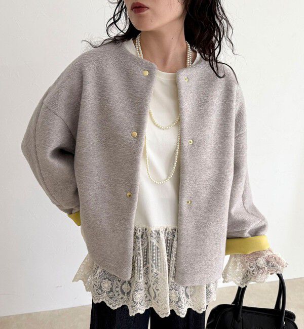 fredy emue「イタリアンエアリーノーカラーブルゾン」|ブルゾン・スタジャン|