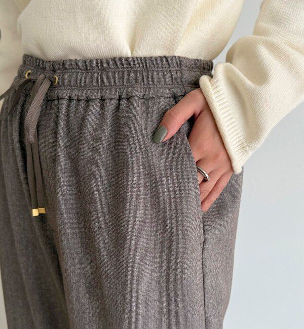 fredy emue「【4サイズ展開】ソフトシャークスキン/チェックイージーパンツ」|チノ|