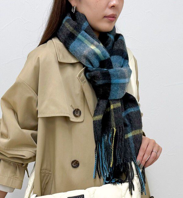 fredy emue「【TWEED MILL/ツイードミル】ウールチェックストール48」|ストール|ブルー系その他2