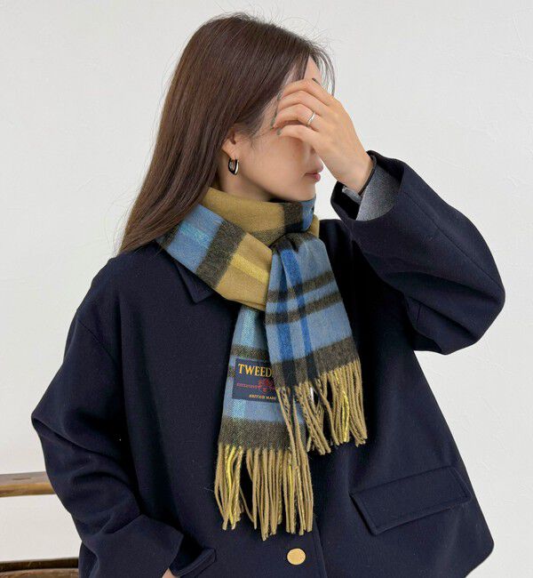 fredy emue「【TWEED MILL/ツイードミル】ウールチェックストール48」|ストール|ベージュ系その他2