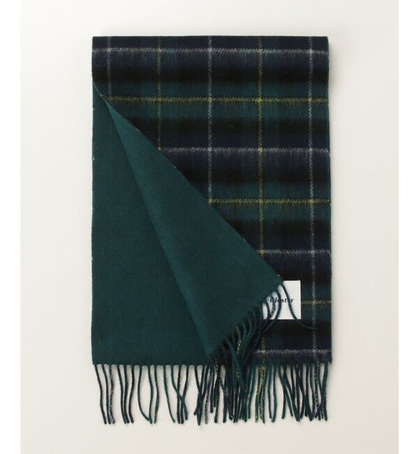 GLOSTER「【カシミヤブレンド】ウールリバーシブルチェックマフラー」|マフラー|